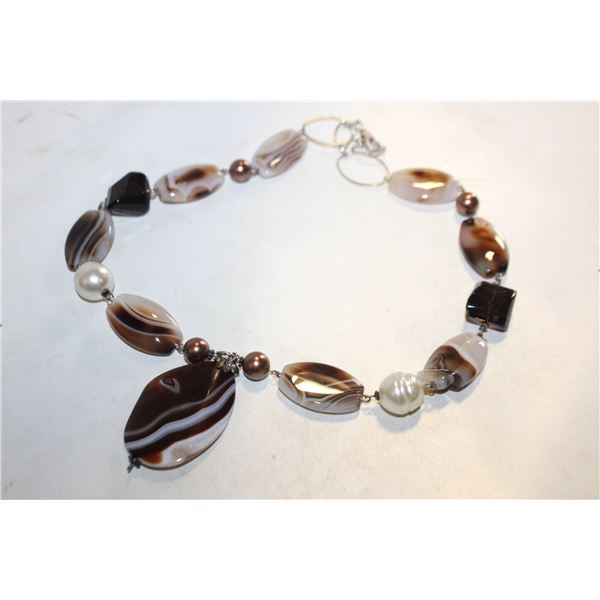 NATURAL AGATE GEMSTONE NECKLACE