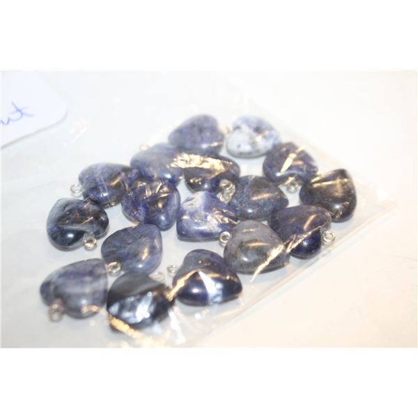 LOT OF 15 SODALITE HEART SHAPED NECKLACE