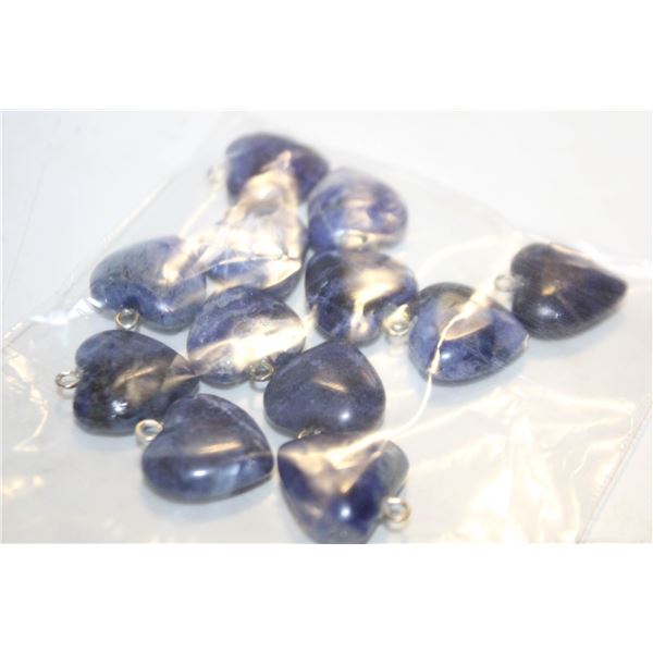 LOT OF 10 SODALITE HEART SHAPED NECKLACE