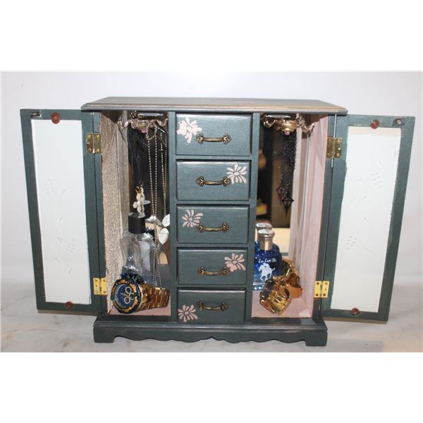 HANDPAINTED ESTATE JEWELRY BOX WITH