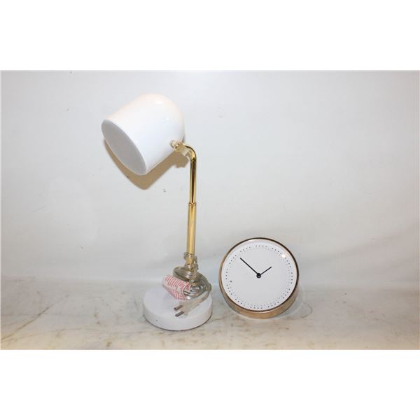 MODERN WHITE & GOLD DESK LAM AND WHITE & GOLD