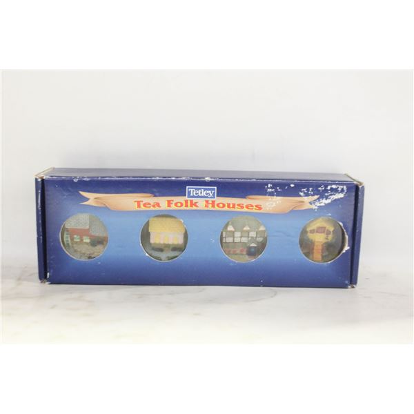 TETTLEY LOT OF 4 TEA FOLK HOUSES