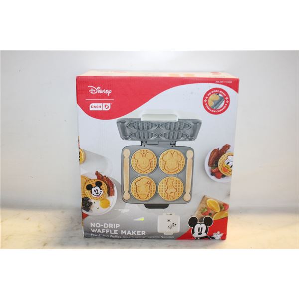NEW DASH DISNEY NO DRIP WAFFLE MAKER