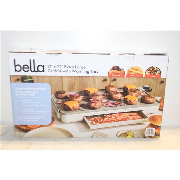 BELLA 12 X 22 XL GRIDDLE WITH WARMING TRAY