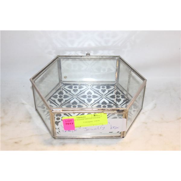 HEXAGONAL HANDCARVED STONE BOX