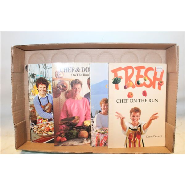 "DIANE CLEMENT" COOKBOOKS- BOX LOT ASSORTED