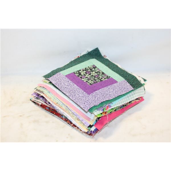 73 LOG CABIN QUILT BLOCKS, 6.75"X6.75", 9PCS PER