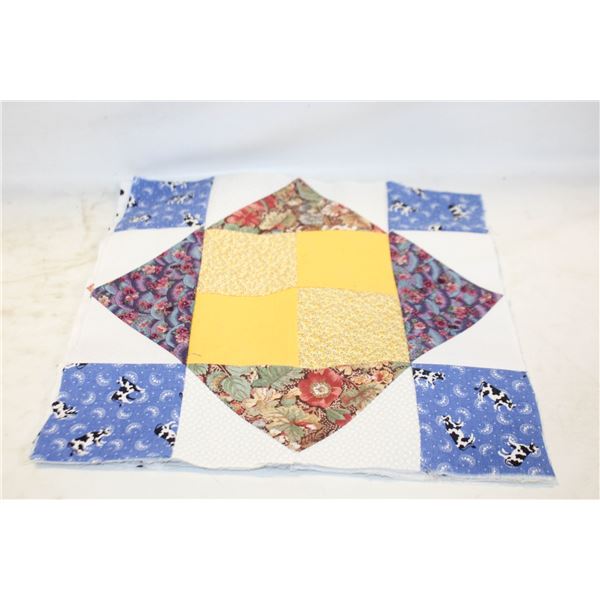 4 SQUARE QUILT BLOCKS, 12"X12", 20 PIECES PER BL