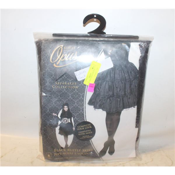 RUBIES ADULT BLACK RUFFLE SKIRT