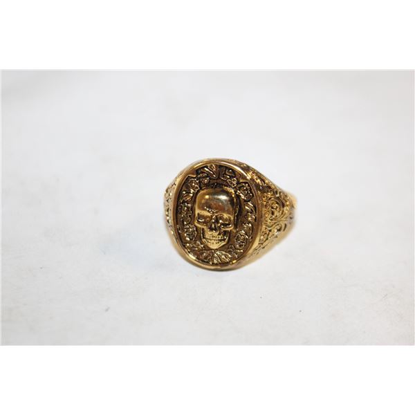 NEW MENS GOLD TONE RING SZ11
