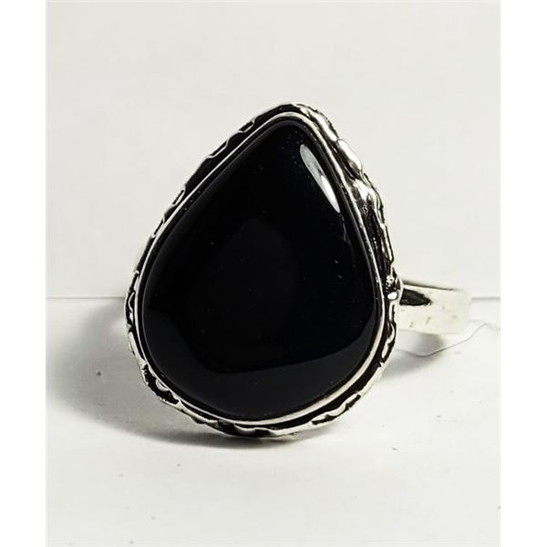 12)  NATURAL PEAR SHAPED BLACK ONYX,