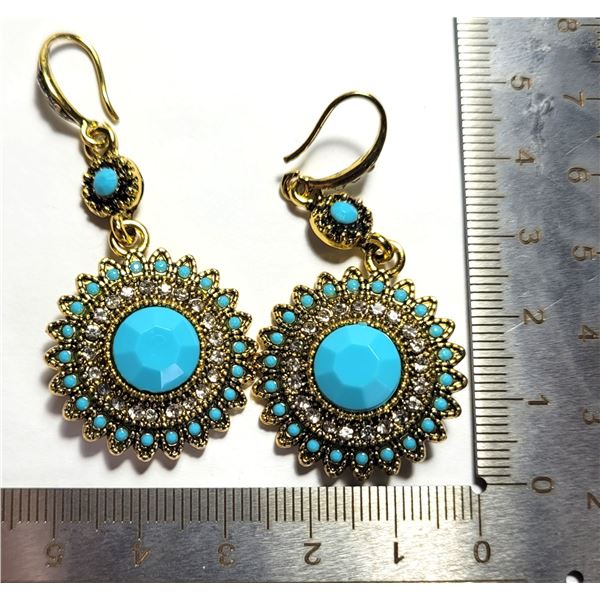 19)  GOLD TONE WITH CLEAR CRYSTALS &