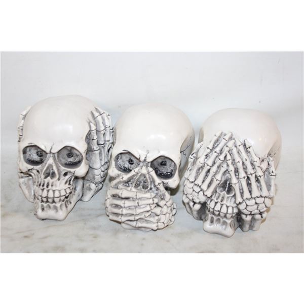 HEAR NO EVIL, SEE NO EVIL, SPEAK NO EVIL SKULLS