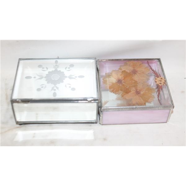 VINTAGE GLASS TRINKET/JEWELLERY BOXES