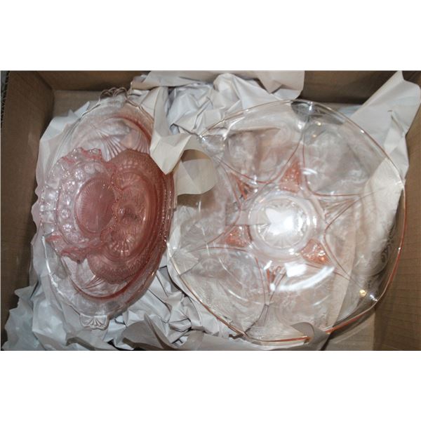 ANTIQUE PINK DEPRESSION GLASS ASSORTED LOT
