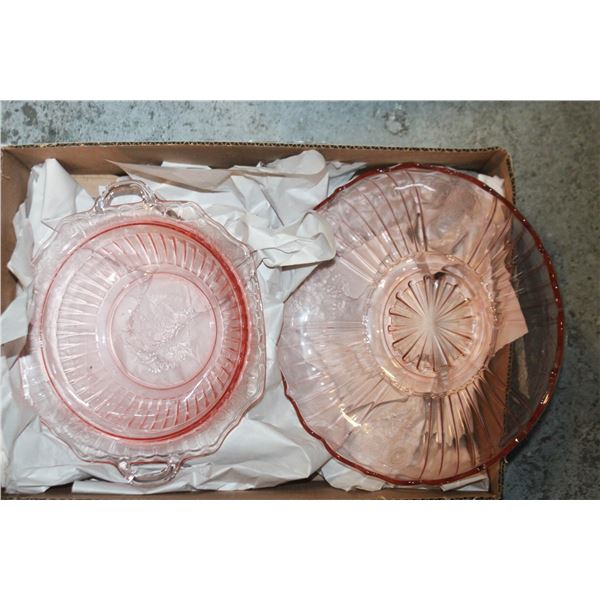 ANTIQUE PINK DEPRESSION GLASS ASSORTED LOT