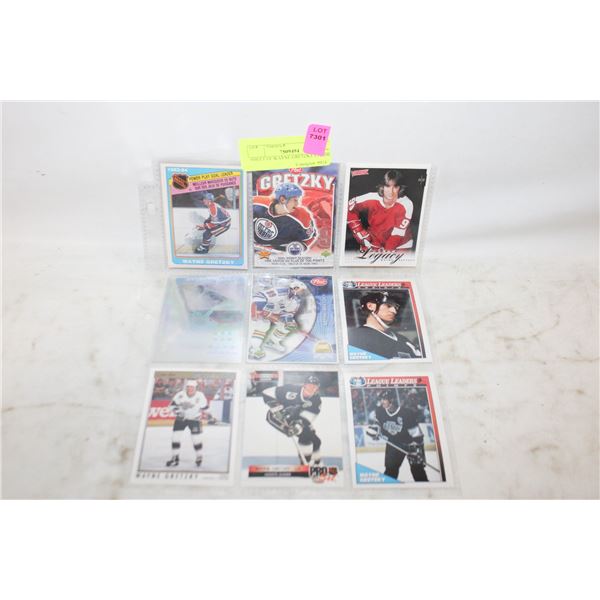 SHEET OF WAYNE GRETZKY CARDS