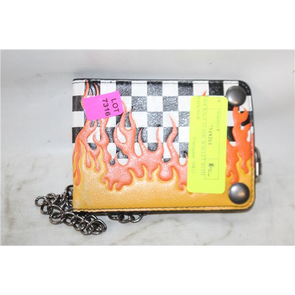 BODY RAGE FLAME WALLET WITH CHAIN NEW