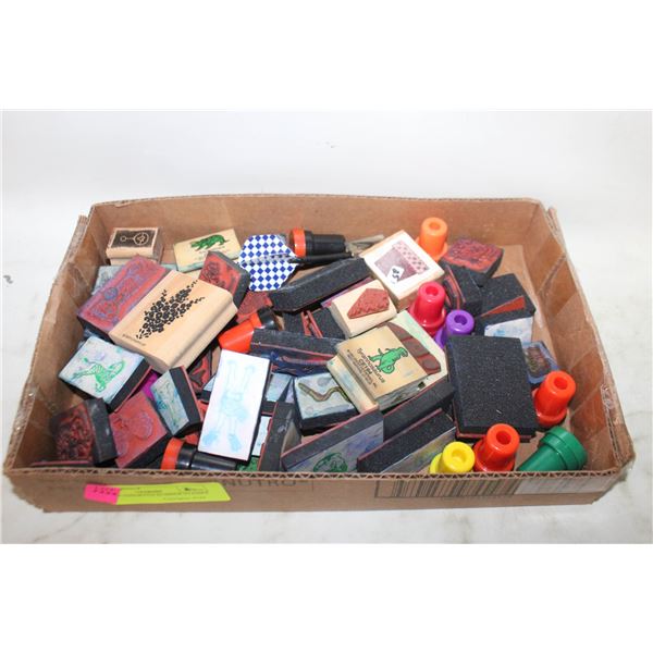 LOT OF ASSORTED RUBBER STAMPS