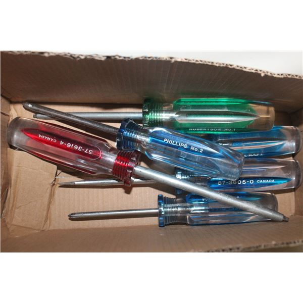 SCREWDRIVERS- BOX LOT ASSORTED