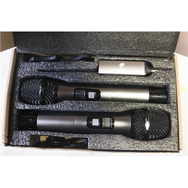 NEW 2 PACK OF CORDLESS MICROPHONES, 6.35MM