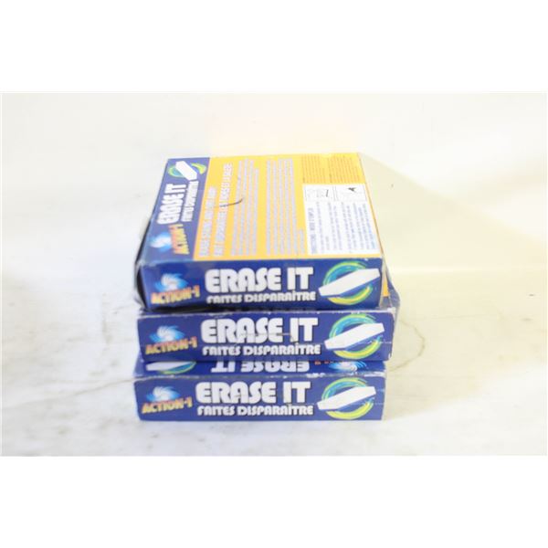 LOT OF 3 NEW ACTION 1 ERASE IT
