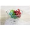 Image 1 : CLEAR GLASS TRIFLE BOWL 9.5" WIDE & IMITATION FRU