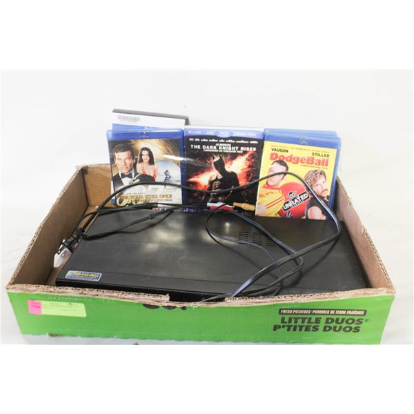 LG BLU-RAY DISC/DVD PLAYER WITH REMOTE &