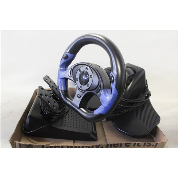V-THUNDER RACING WHEEL FOR PS2 WITH RACING PEDALS