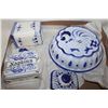 Image 1 : VINTAGE BLUE STONEWARE ITEMS- ASSORTED LOT