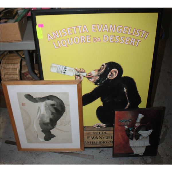 4 PIECE WALL DECORATIVE  PRINT PICTURES