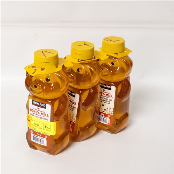 NEW 3 X 750G BOTTLES OF K.S. 100% CANADIAN HONEY