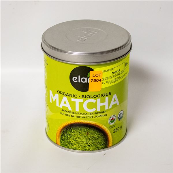 250G JAR OF ELAN ORGANIC MATCHA TEA POWDER