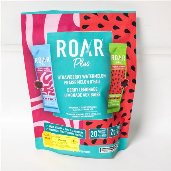 15 PACK OF ROAR PLUS ELECROLYTE DRINK MIX