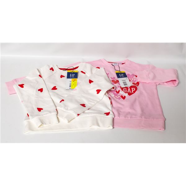 NEW GAP GIRLS FLEECE CREW NECK HOODIES SM - SIZE 6