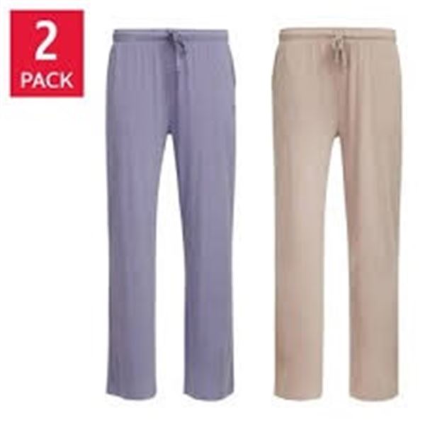 2 PK OF WOMENS NATORI LOUNGE PANTS BEIGE & BLUE LG