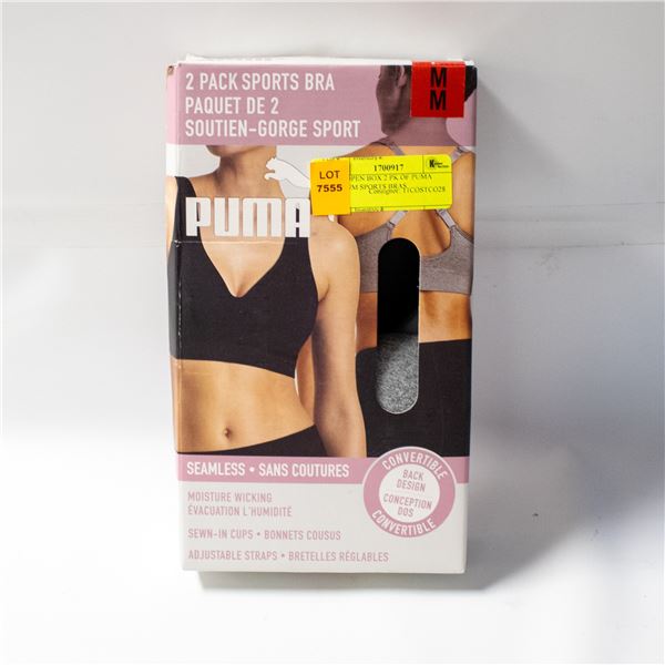 NEW OPEN BOX 2 PK OF PUMA MEDIUM SPORTS BRAS