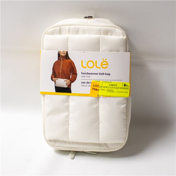 BRAND NEW LOLE HAND WARMER BELT BAG - WHITE