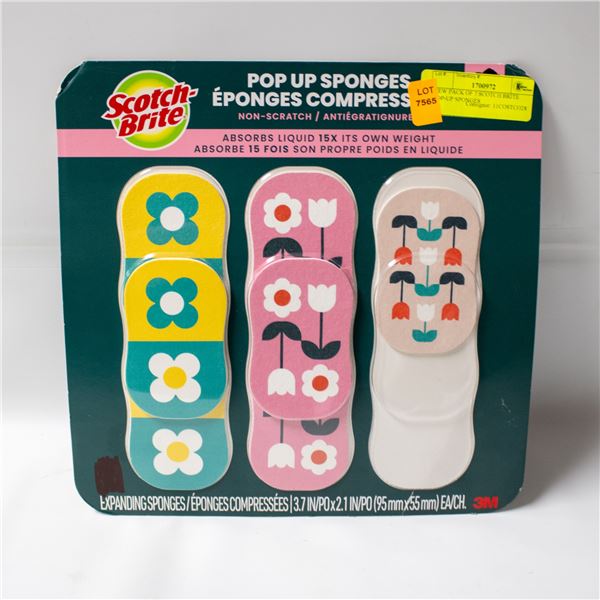 NEW PACK OF 7 SCOTCH BRITE POP-UP SPONGES