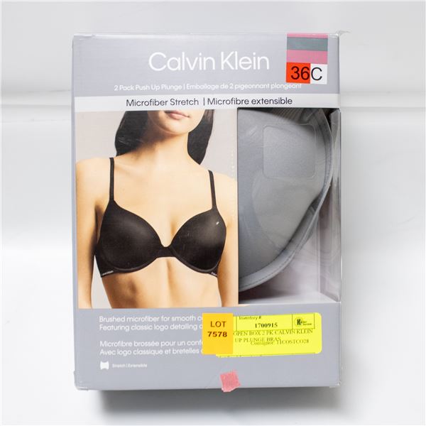 NEW OPEN BOX 2 PK CALVIN KLEIN PUSH UP PLUNGE BRAS