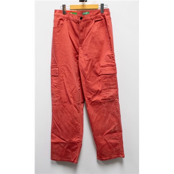 WOMENS BENETTON LIGHT RED PANTS MEDIUM