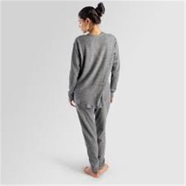 NEW 2PC WOMENS SPLENDID WAFFLE SLEEPWEAR GREY LG