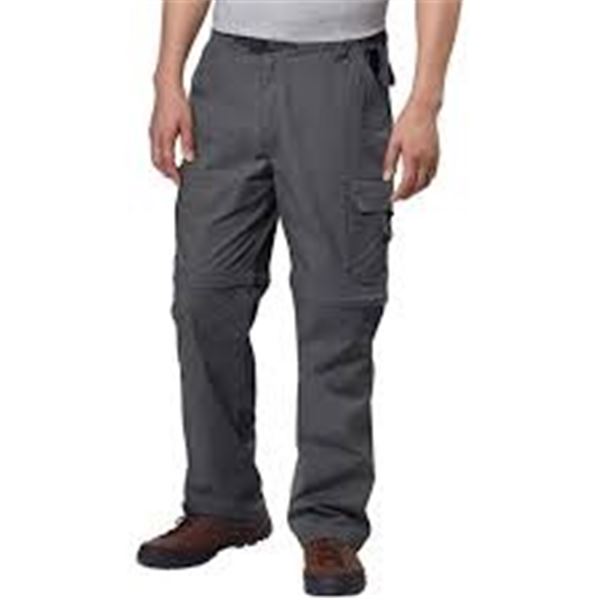 NEW MENS BBC CLOTHING CONVERTIBLE PANTS GREY LG 30