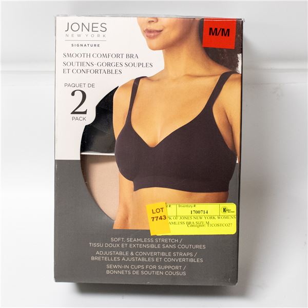 2 PK OF JONES NEW YORK WOMENS SEAMLESS BRA SIZE M