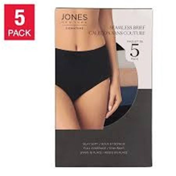 NEW 5 PK OF JONES WOMENS SEAMLESS BRIEFS SIZE SM