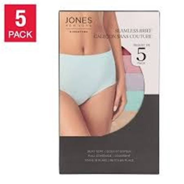 NEW 5 PACK OF JONES WOMENS SEAMLESS BRIEFS SIZE LG