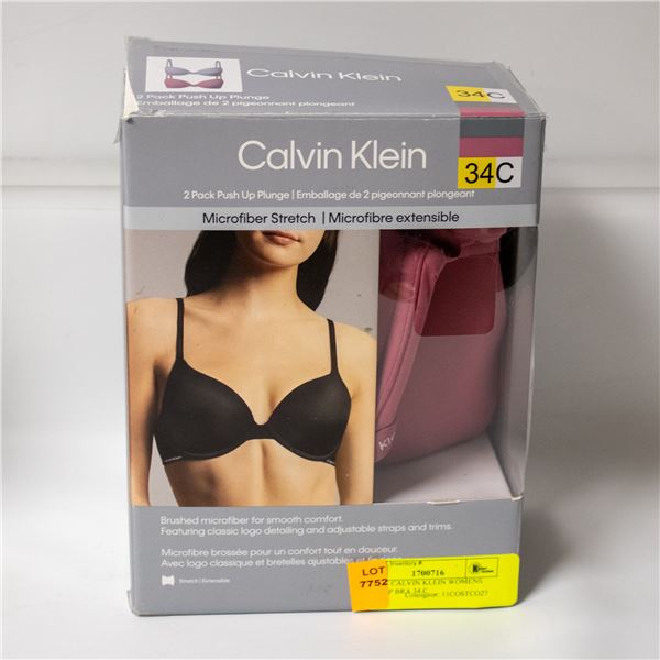 2 PK OF CALVIN KLEIN WOMENS PUSH UP BRA 34 C
