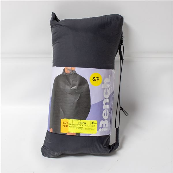 BENCH MENS PACKABLE JACKET BLACK SIZE SMALL