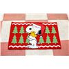 Image 1 : CHRISTMAS SNOOPY & WOODSTOCK RUG 22.5 X 38"