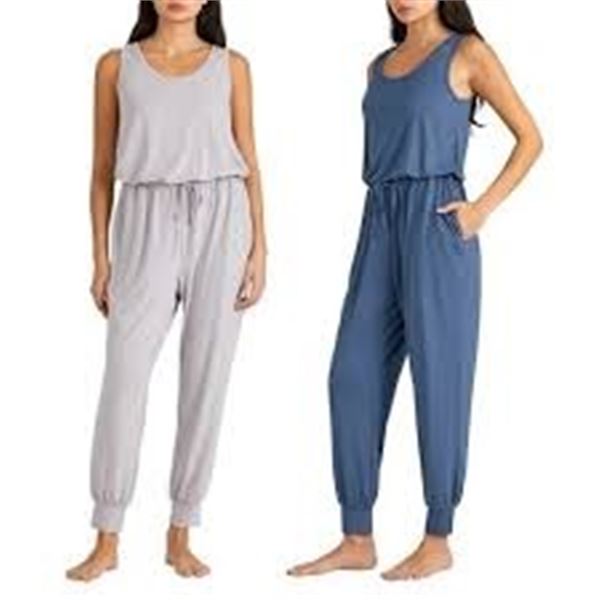 NEW 2 PK WOMENS NATORI JUMPSUIT GREY & BLUE SIZELG